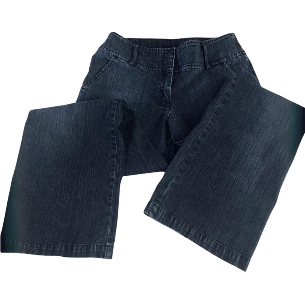 New York & Co. Indigo Blue Bootcut Mid Rise Mom Jeans Sz 10 EUC